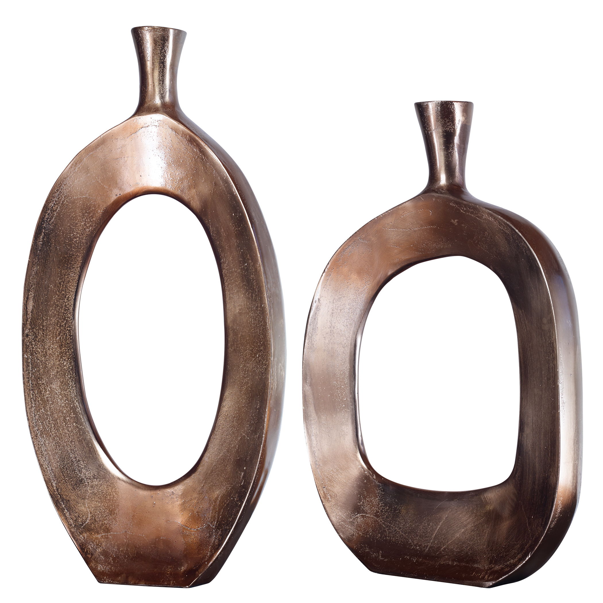 Online Designer Combined Living/Dining Kyler Textured Bronze Vases Set/2