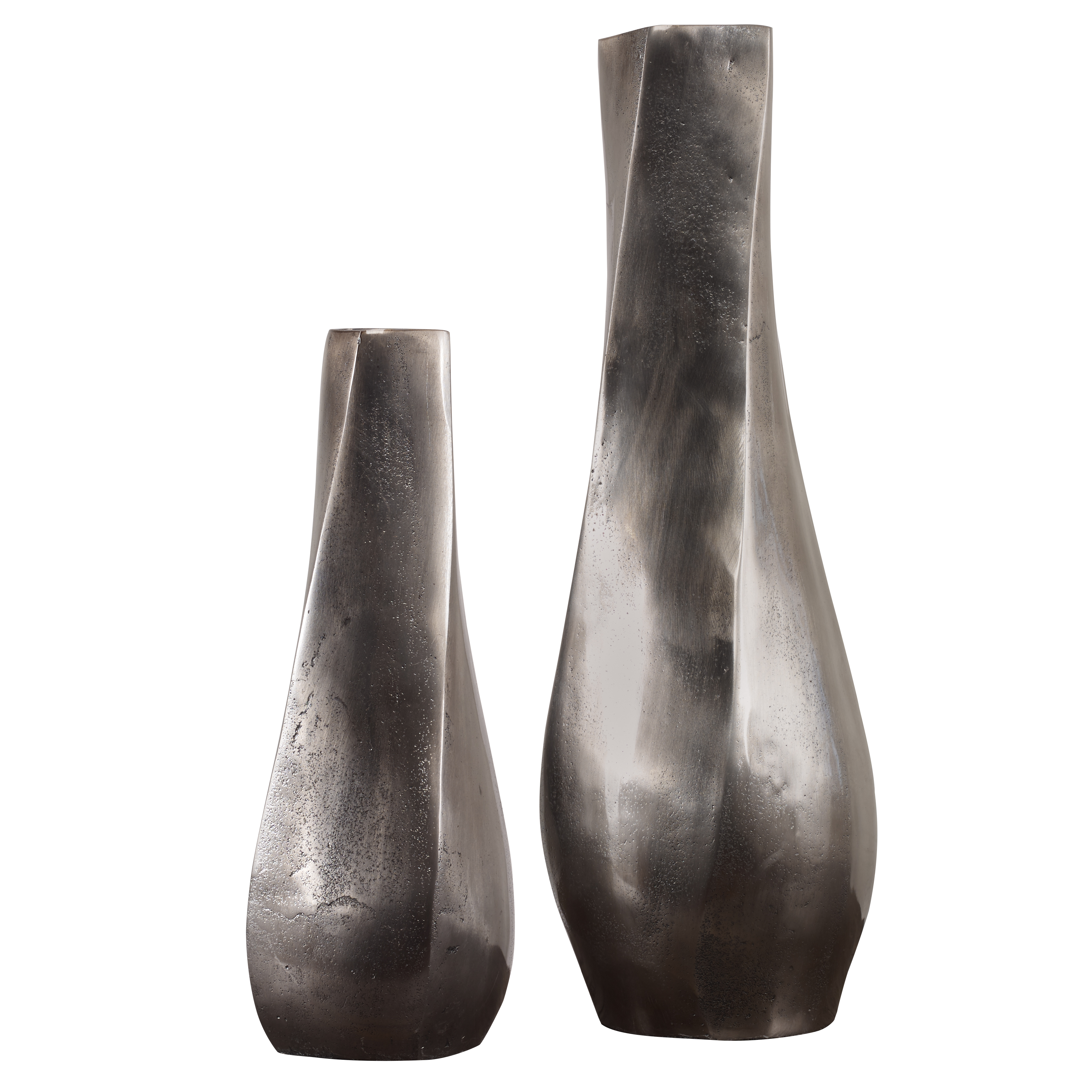 Online Designer Combined Living/Dining Noa Dark Nickel Vases Set/2