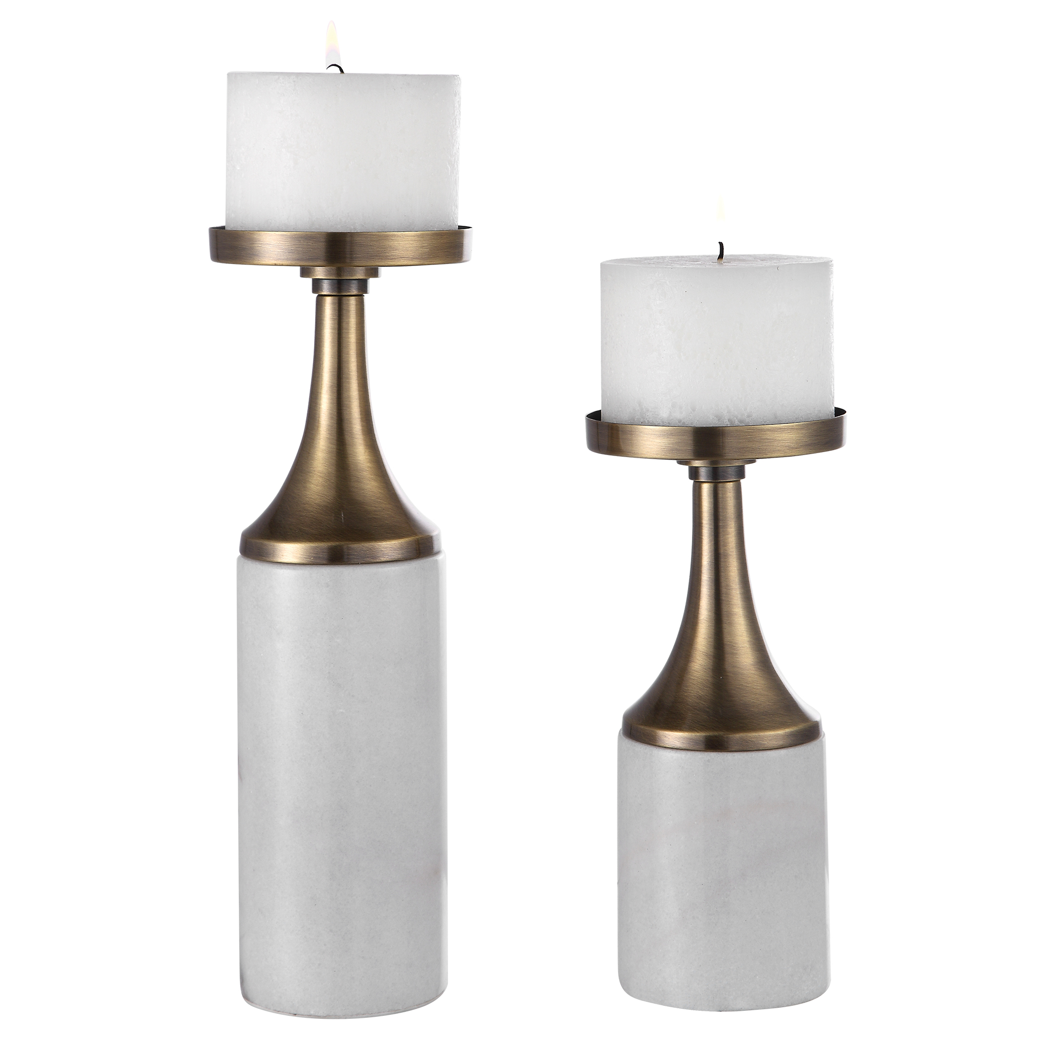 Online Designer Combined Living/Dining Castiel Marble Candleholders, Set/2