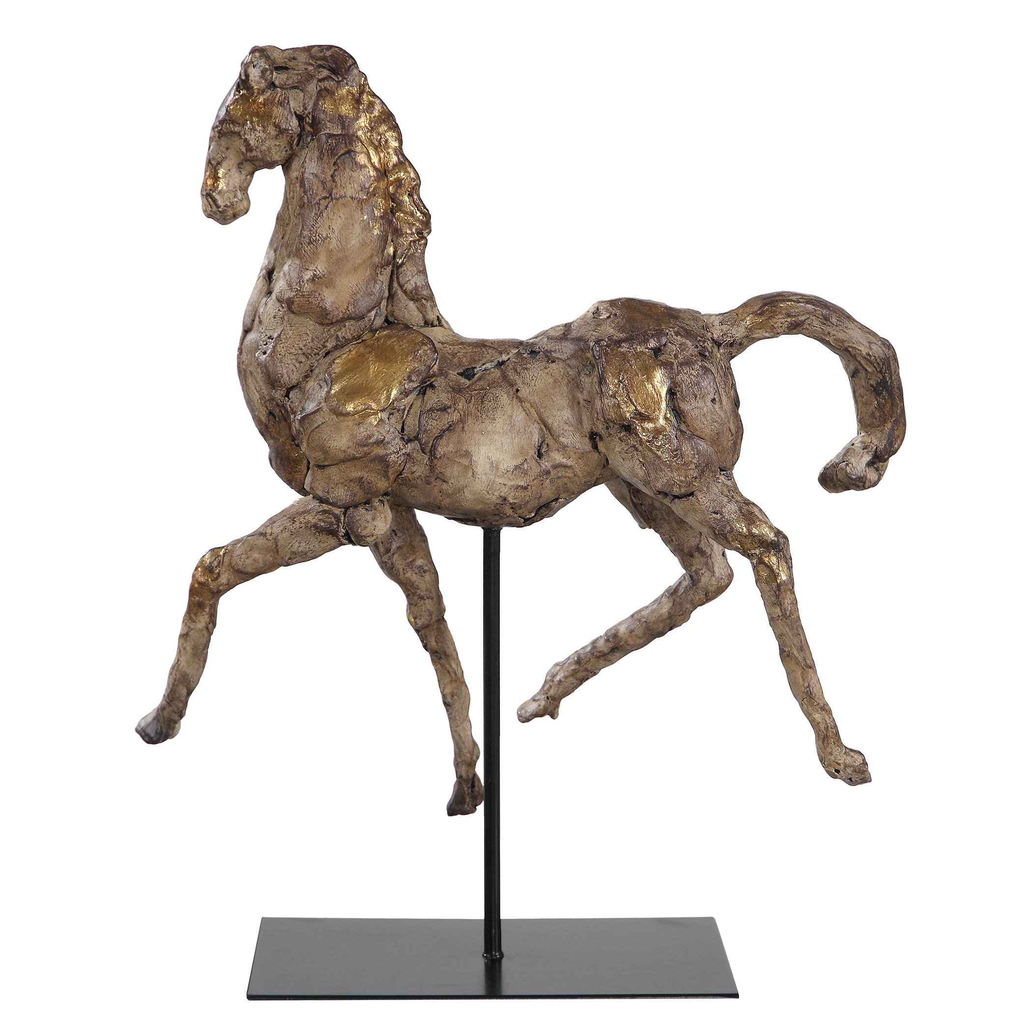 Online Designer Living Room Caballo Dorado Horse Sculpture (Buffet Cabinet Decor)