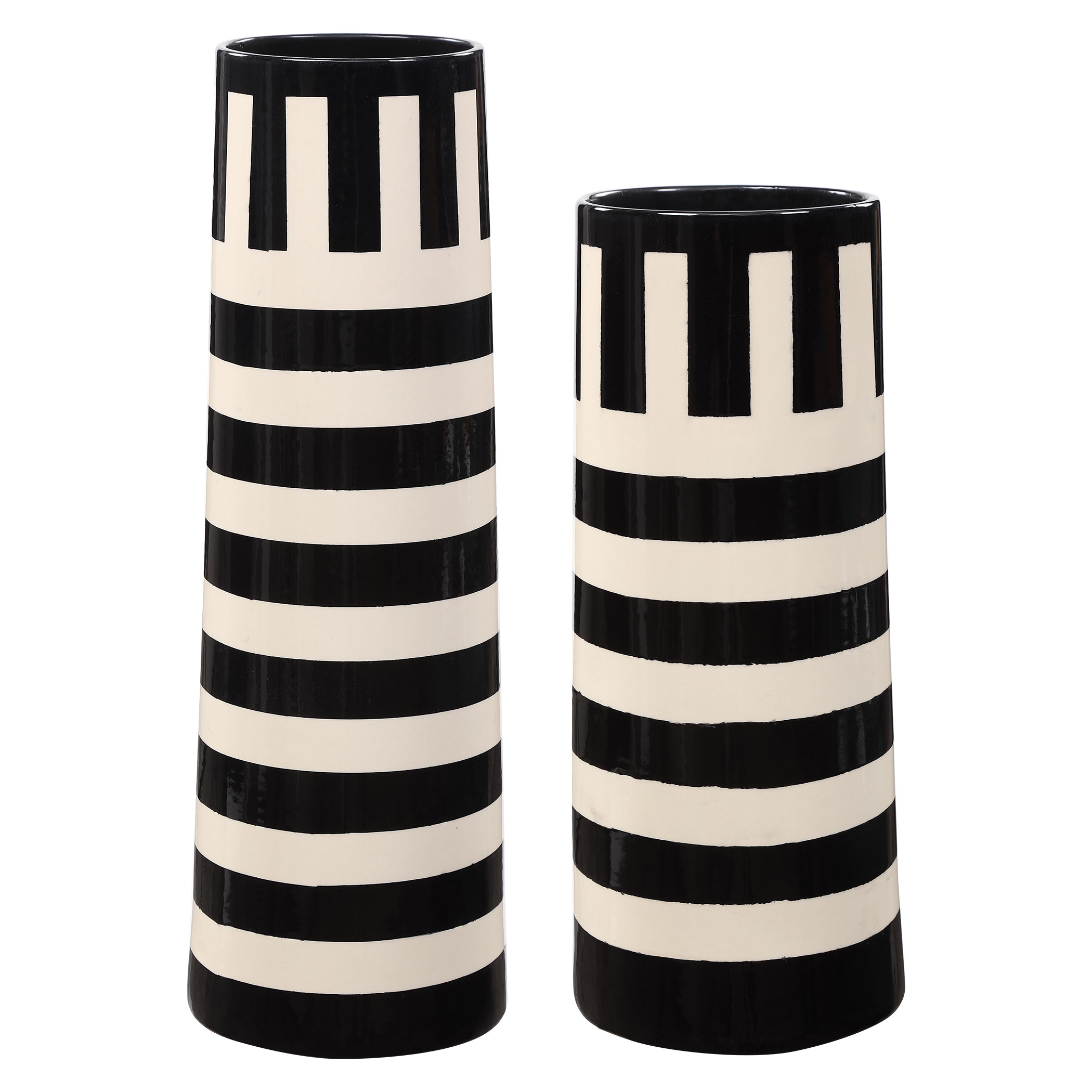 Online Designer Kitchen Amhara Black & White Vases, S/2