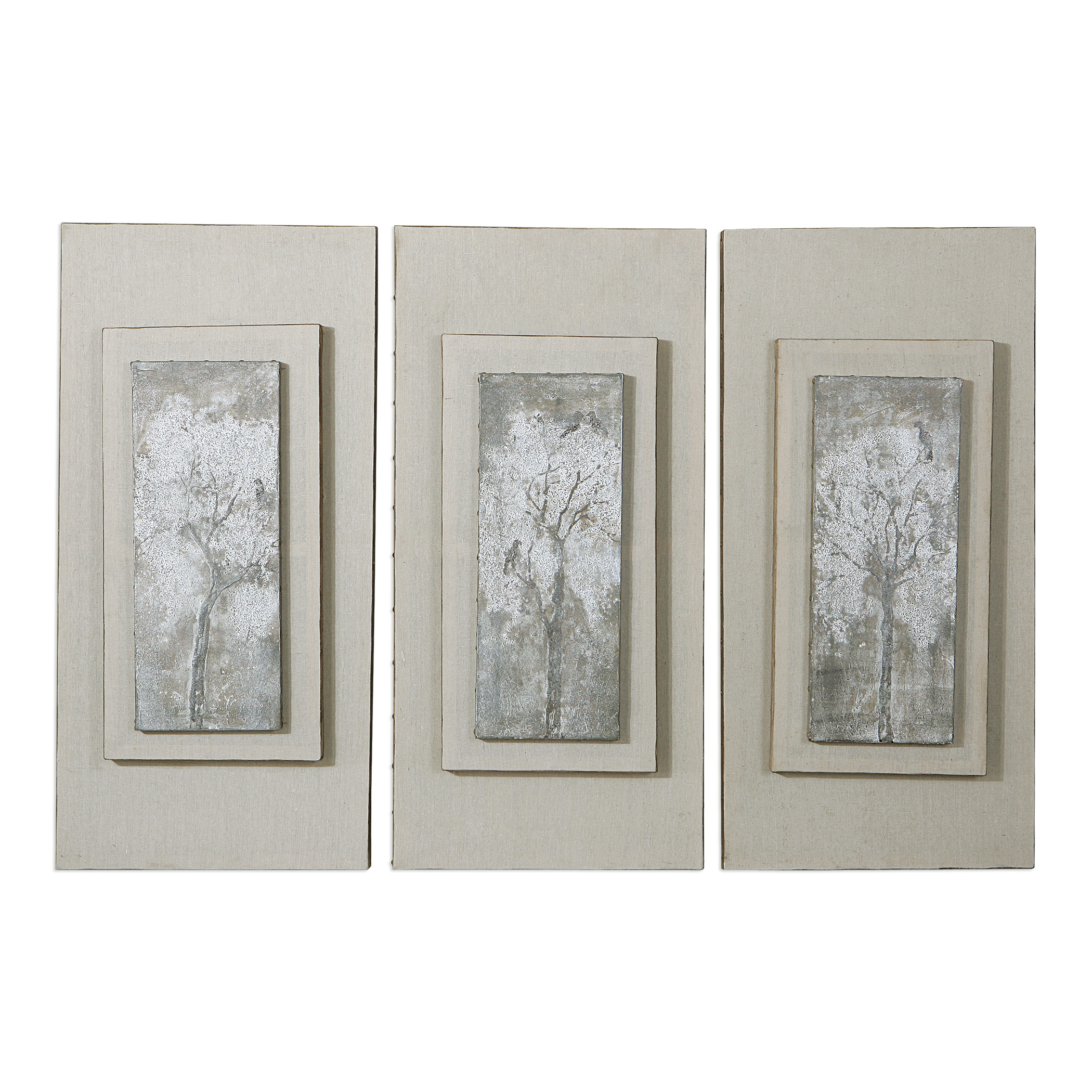 Online Designer Living Room Triptych Trees Hand Painted Art Set/3