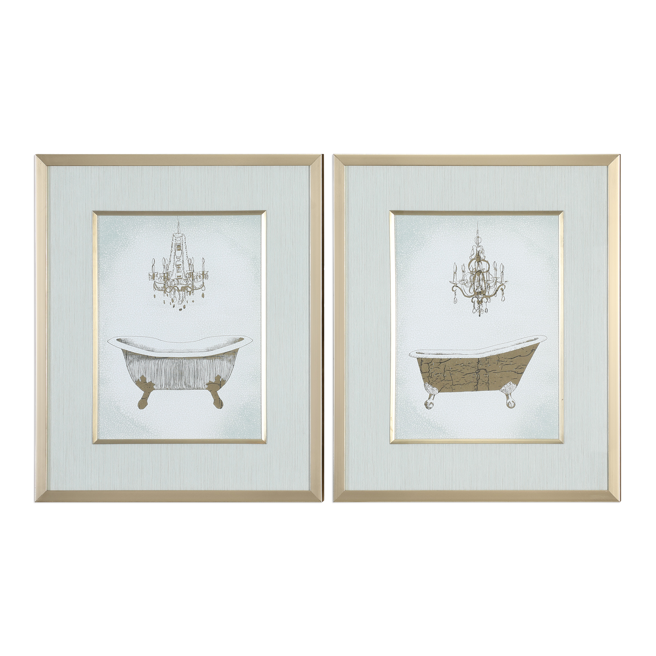 Online Designer Bathroom Gilded Bath Prints S/2