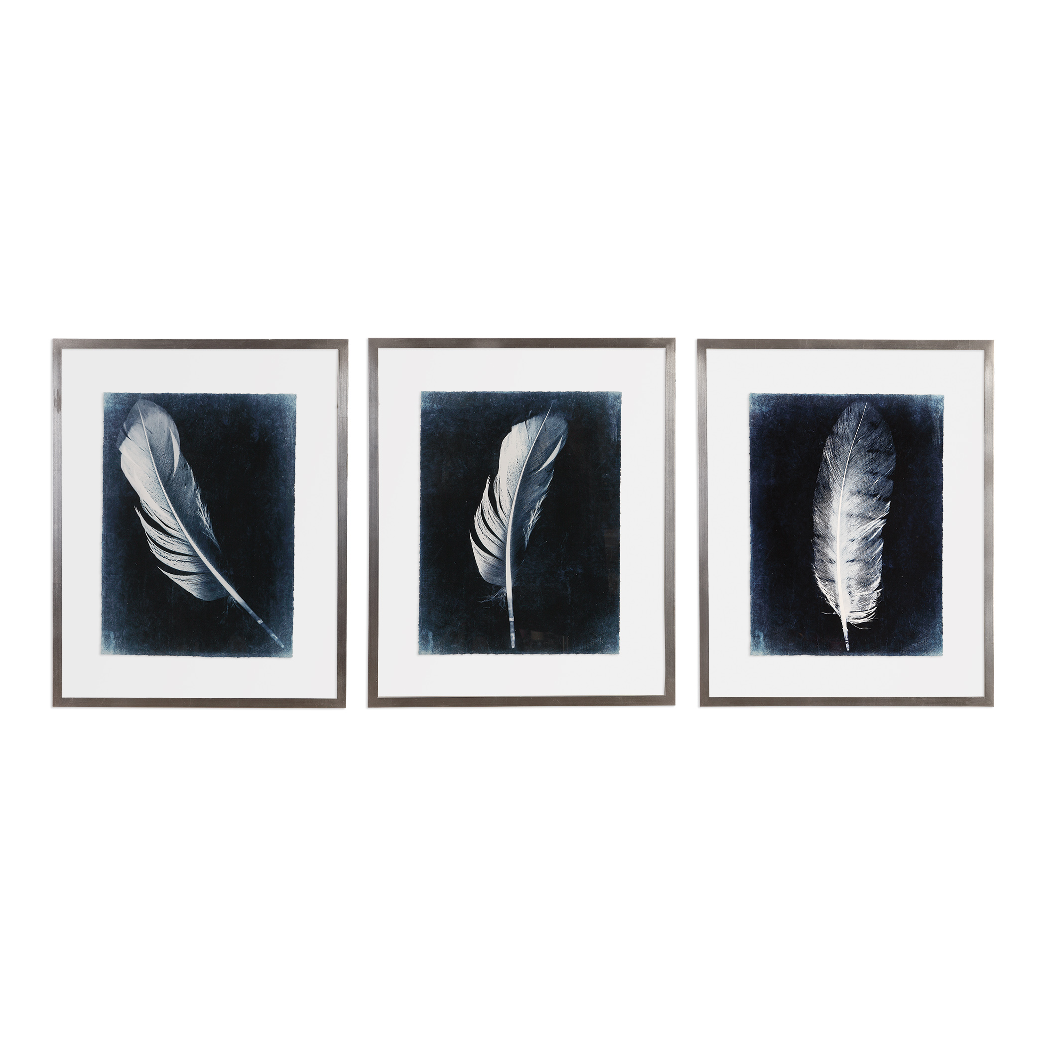 Online Designer Home/Small Office Inverted Feathers Prints, S/3