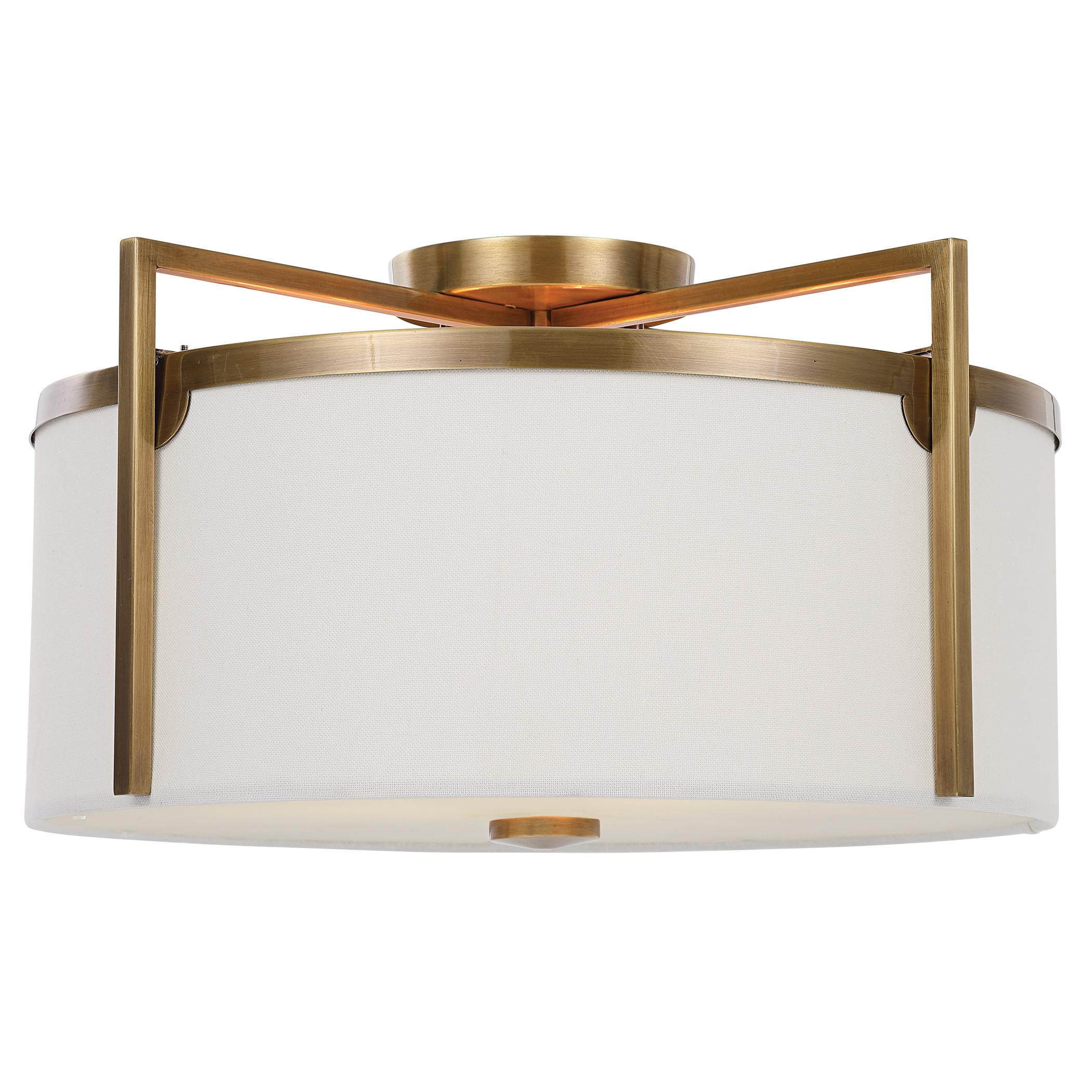 Online Designer Living Room Colfax Brass 3 Light Semi Flush