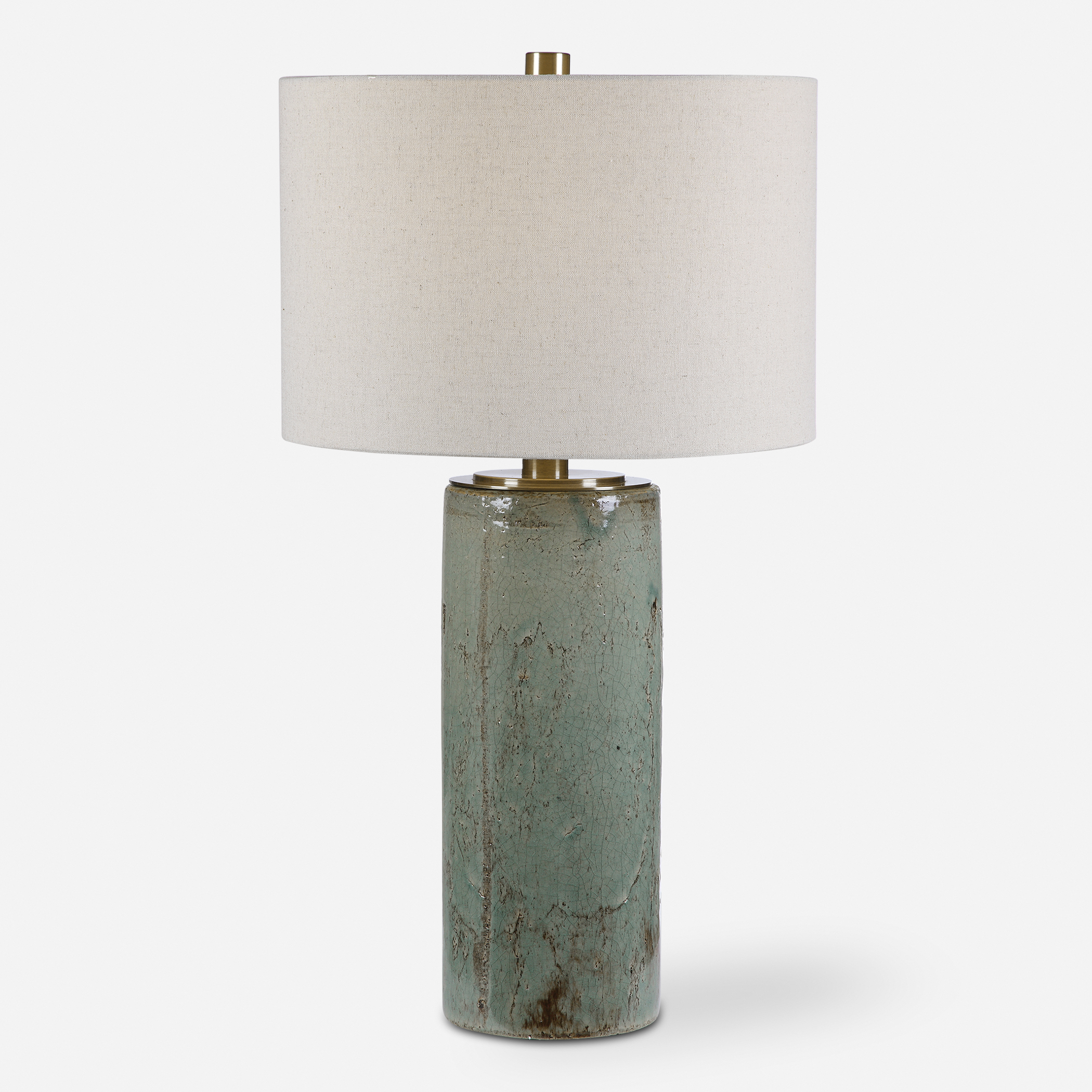 Online Designer Hallway/Entry Callais Crackled Aqua Table Lamp