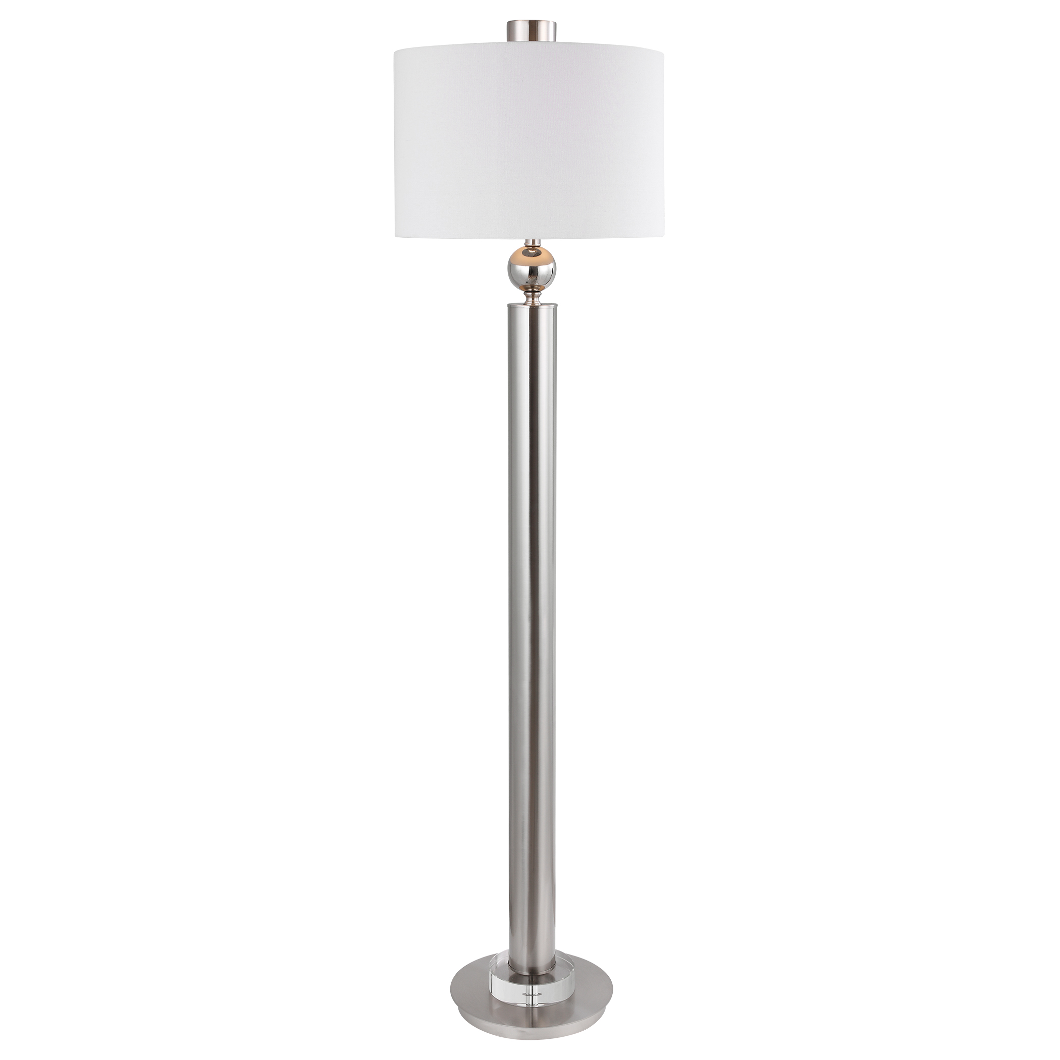 Online Designer Bedroom Silverton Brushed Nickel Floor Lamp