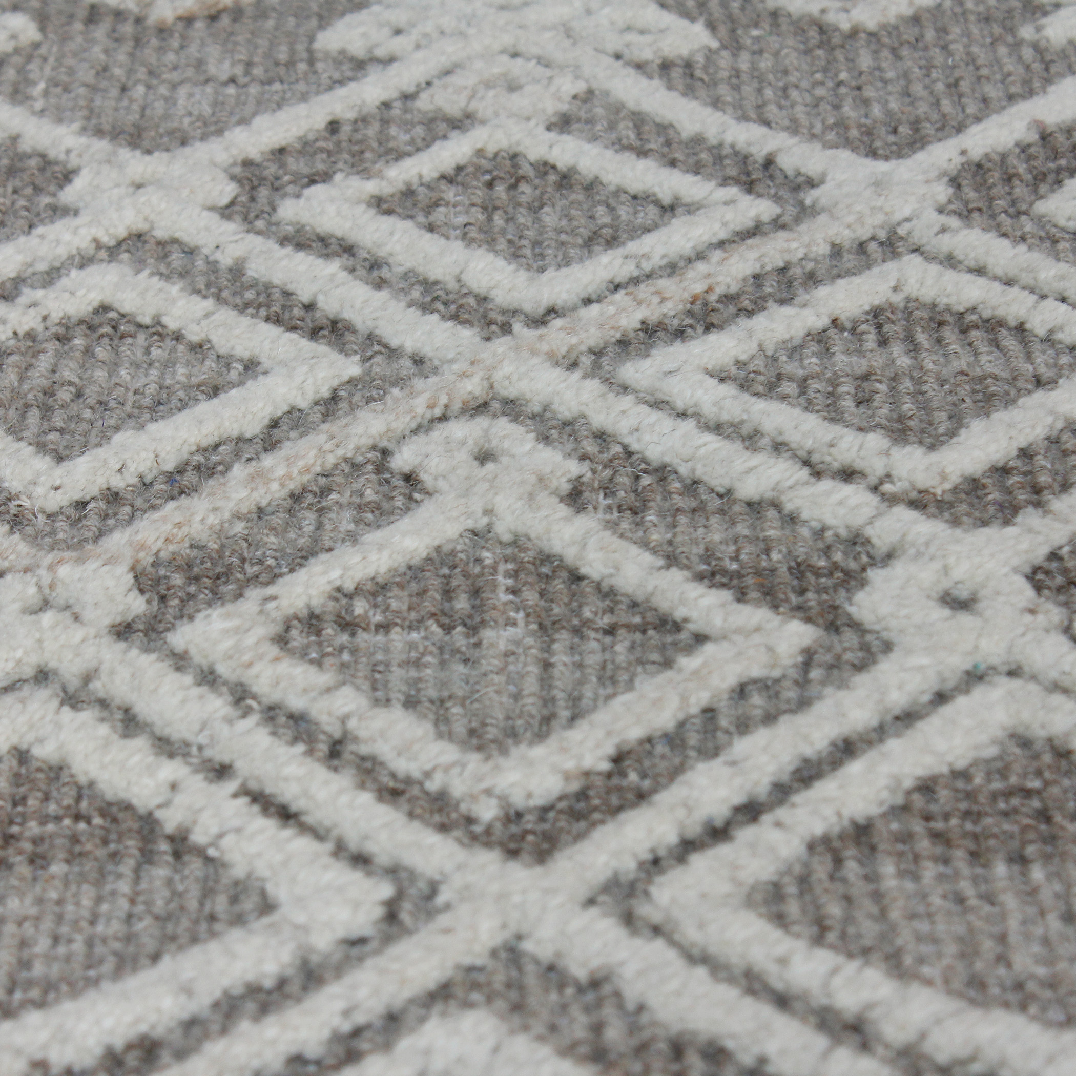 Gray White Ivory Wool Geometric Diamond Pattern Area Rug 8 x 10 Tribal Ethnic 754291191571 eBay