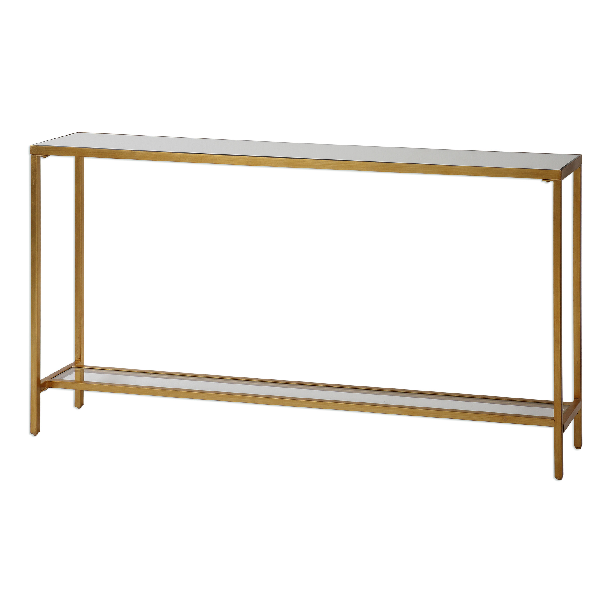 Online Designer Living Room Hayley Gold Console Table