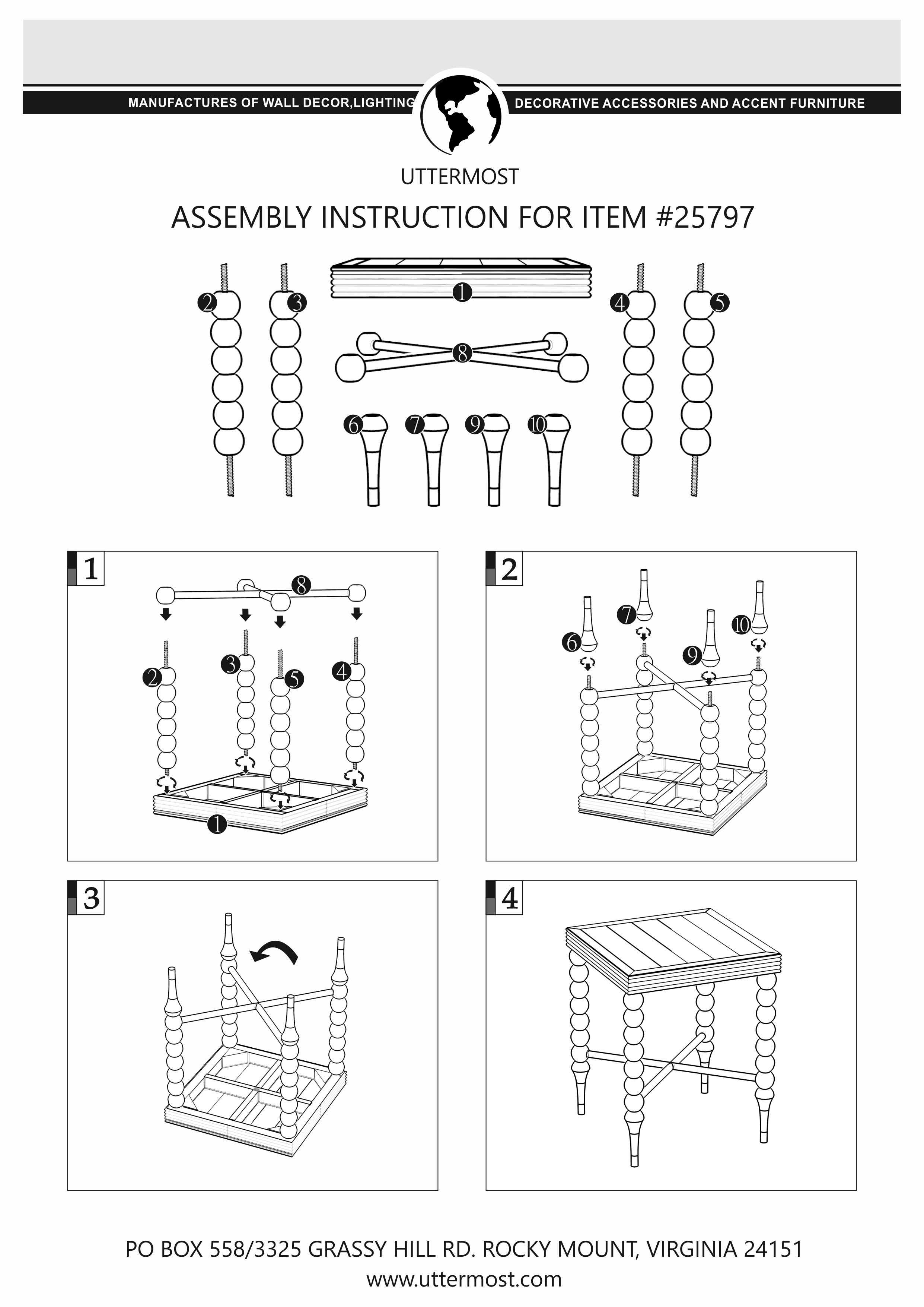 Uttermost Kunja Gray End Table Embly Instructions Click Here